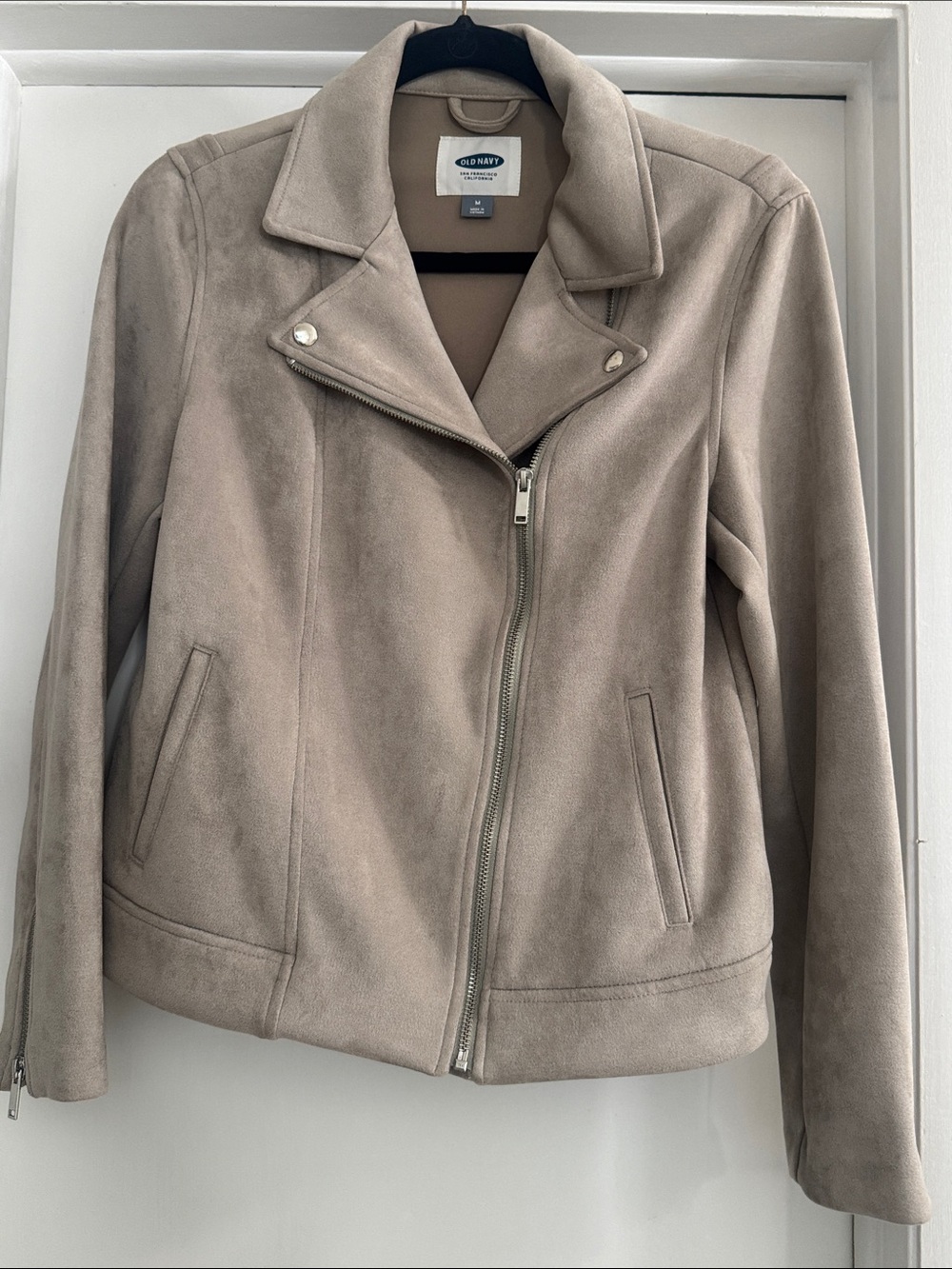 Old Navy Taupe Suede-Look Moto Jacket
